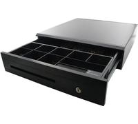 AC-4250 - Tiroir-caisse métallique avec 8 cases à monnaie et 5 cases à billets, façade en plastique, DC24V RJ12 avec micro switch, noir