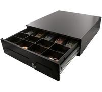 AC-4280 - Tiroir-caisse haut de gamme en métal avec 8 compartiments à pièces et 5 compartiments à billets, monté sur roulement à billes, DC24V RJ12 avec micro switch, noir