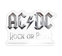 AC/DC Logo En Argent Rock Or Bust Album Autocollant Sticker