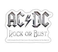 AC/DC Logo En Argent Rock Or Bust Album Autocollant Sticker