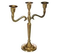 AC-Déco Bougeoir 3 têtes - L 22,5 x H 27 cm - Doré