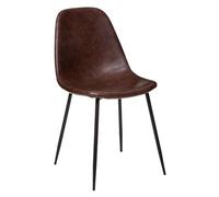 AC-Déco Chaise - L 53 x l 43 x H 82 cm - Métal - Marron