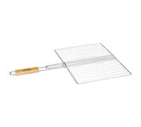 AC-Déco Double grille barbecue rectangulaire - 30 x 40 cm - Métal chromé