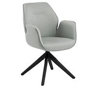 AC Design Furniture Aurelia Chaise de Salle à Manger avec accoudoir, Bois, Gris Clair, H: 91 x B: 60,5 x T: 58,5 cm