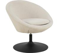 AC Design Furniture Colin Chaise de Salon Apia en Tissu Beige, Structure Trompette en Acier revêtu par pulvérisation Noir Mat avec Fonction rotative et Fermeture éclair, 82 x 72 x 81 cm