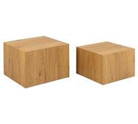 AC Design Furniture Dicte Lot de 2 Tables Basses, carrées, Aspect chêne Sauvage, élégantes, pour Salon, 58 x 40 x 58 cm et 50 x 33 x 50 cm (l x h x p)