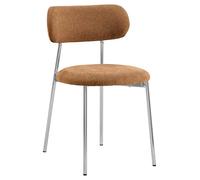 AC Design Furniture Esther 272 FR Apia Lot de 2 chaises de Salle à Manger, Tissu Terre Cuite, Armature en Acier chromé