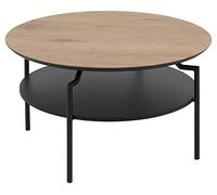 AC Design Furniture Gregor table basse, L : 80 x l : 80 x H : 45 cm, chêne/noir, MDF/métal, 1 pc