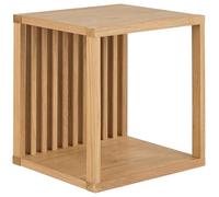 AC Design Furniture Hailey Étagère Murale carrée, Corps et 2 étagères, chêne traité à l'huile, avec Montage Mural, 34 x 31 x 35,5 cm, Naturel.