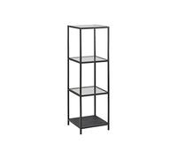 AC Design Furniture Jörn Bibliothèque avec 3 Étagères, Étagère en Métal et Verre de Style Industriel, Étagère de Rangement pour le Salon, Facile à Monter, H : 119, 5 x L : 35 x D : 37 cm