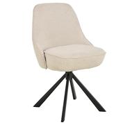 AC Design Furniture Sarah Colli Lot de 2 chaises de Salle à Manger en Tissu Beige, Structure 4 étoiles, Structure en Acier revêtu par pulvérisation, Fonction rotative et Ressorts de Poche, Noir Mat