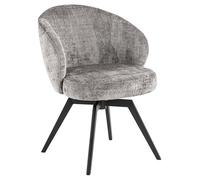 AC Design Furniture Signe Chaise de Salle à Manger avec accoudoirs, Tissu Gris Juto, Armature en Acier revêtu par pulvérisation, Retour Automatique, Fonction rotative, Fermeture éclair et Ressorts de