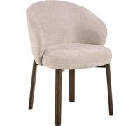 AC Design Furniture Signe Lot de 2 chaises de Salle à Manger avec accoudoirs, Tissu Juto Beige, Structure NC chêne laqué avec 3 Panneaux de Couture et Ressorts de Poche
