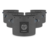 AC Infinity Lot de 5 pots, tissu résistant, sacs de culture réutilisables à aération, 113,6 l, tissu non tissé épais de 500 g, anneaux multi-usages, palissage en douceur des fruits, légumes et fleurs