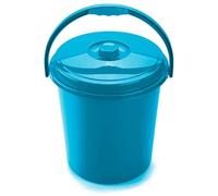 AC - Seau poubelle "ECO" 21L - Seau avec poignée - Seau recy abriqué en plastique résistant - Idéal pour la maison, le travail, l'hôtellerie, etc. - Couleur bleue