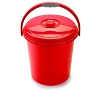 AC - Seau poubelle "ECO" 21L - Seau avec poignée - Seau recy abriqué en plastique résistant - Idéal pour la maison, le travail, l'hôtellerie, etc. - Couleur rouge