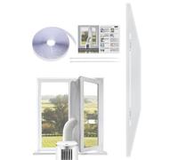 AC Window Seal Kit - Window Vent Cover for Climate Control | Polyester Fabric with Zipper Closure, Adjustable Vent Blocking System for Apartment Bedroom Living Area Workshop Office, 157.48 in