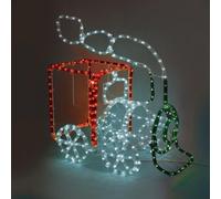 ACA Décoration de Noël lumineuse d'extérieur Locomotive 288 LED Guirlande de 12 m multicolore IP44 50 x 21 x 41 cm, câble d'alimentation de 1,5 m X082883217