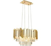ACA Lighting lampe suspendue 4XE14 cristal + métal doré 50X30XH100CM EMPIRE EG6174P50CG