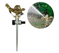 ACAGALA Arroseur à impulsion à base de piquet, arroseur d'eau robuste en alliage de zinc pour pelouse de cour, rotation 0-360°, grande couverture, raccord universel 1/2" avec tête d'arrosage