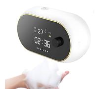 ACAGALA Distributeur automatique de savon moussant pour les mains, montage mural sans contact, mise à niveau, horizontal, 450 ml, multifonctionnel, rechargeable, avec écran LCD