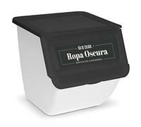 Acan Boîte de rangement empilable en plastique avec roulettes, organisateur pour linge sale, bac de stockage pour lessive (Pour vêtements sombres, 36 litres, 36 x 38,5 x 38 cm)