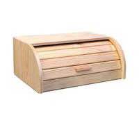 Acan Tradineur Boîte à pain en bois avec couvercle en bois naturel 15,5 x 35,2 x 24,5 cm