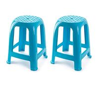 Acan Tradineur Lot de 2 tabourets en Plastique fabriqués en Espagne pour la Maison ou Le Travail 46,2 x 36,5 x 37 cm Bleu