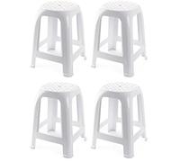 Acan Tradineur Lot de 4 tabourets en plastique fabriqués en Espagne pour la maison ou le travail 46,2 x 36,5 x 37 cm Blanc