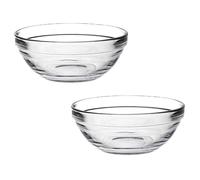 Acan Tradineur LYS Lot de 2 bols ronds en verre pour mélanger, servir salade, apéritifs, empilables, passent au micro-ondes et au lave-vaisselle, cuisine 17 x 7 cm