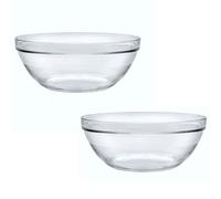 Acan Tradineur LYS Lot de 2 bols ronds en verre pour saladier empilable, passe au micro-ondes et au lave-vaisselle, cuisine Ø 26 cm