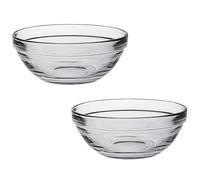 Acan Tradineur LYS Lot de 2 bols ronds en verre pour saladier empilable, passe au micro-ondes et au lave-vaisselle, cuisine, 20 x 8 cm