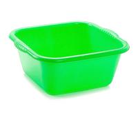 ACAN Tradineur Seau Bassine multifonction en plastique, produit et outil de nettoyage, forme carrée, capacité de 10 litres, 36,5 x 33,5 cm, vert