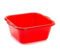 Acan Tradineur Seau Bassine multifonction en plastique, produit et outil de nettoyage, forme carrée, capacité de 10 litres, 36,5 x 33,5 cm, rouge