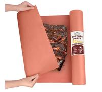 Acasimo Rouleau de papier boucher rose pour barbecue - 45 cm x 10 m - Rouleau de papier kraft - Pour fumoir - Pour barbecue - Fumoir - Poisson - Viande
