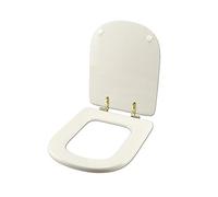 ACB/COLBAM Abattant WC en bois revêtu de polyester pour Ideal Standard Calla Blanc Charnière Or-siège-axe WC