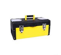 Accarugty Boîte à outils en acier inoxydable avec couvercle verrouillable et plateau amovible, organiseur de rangement portable, pour atelier, garage, étui de grande capacité, pour H& Power Tools