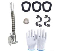 Accarugty Ensemble de verseurs d'huile en métal avec buse flexible et filtre, bec verseur étanche pour jerrican de 5 à 20 L, construction en métal pour apprêt et transfert de liquide, argent