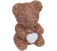 Accarugty Figurine d'ours rose en mousse pailletée de 20 cm - Jouet en peluche légère de luxe pour décoration de salle de mariage, Saint-Valentin, anniversaire, anniversaire de mariage - Pour fête à