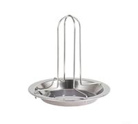 Accarugty Grille à rôtir pour poulet, support vertical en acier au carbone épais avec plateau d'huile, support robuste de 17 cm pour barbecue au four, grill camping et cuisine en plein air