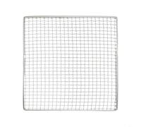 Accarugty Grille de barbecue carrée en acier inoxydable pour réchaud de camping, four, barbecue à la maison, grille de cuisson facile à nettoyer même chauffage Argenté Différentes tailles (35 x 30 cm)