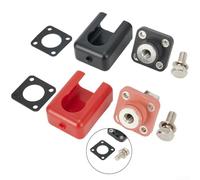 Accarugty Lot de 2 bornes de connexion de batterie 200 A, poteau en cuivre robuste pour système de stockage d'énergie, connecteurs de câble à courant élevé pour batterie au lithium, rouge et noir