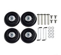 Accarugty Lot de 4 roulettes de rechange pivotantes en caoutchouc avec roulements, kit de réparation silencieux pour valises à roulettes, outils et vis inclus (70 x 19 mm)