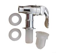 Accarugty Robinet de bouteille de vin en plastique, filetage de 17 mm, interrupteur facile à installer pour pot de boisson, matériau durable pour une utilisation en intérieur et en extérieur (argenté)