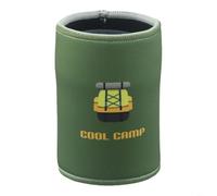 Accarugty Support de boisson pour camping, randonnée, festival, extérieur, isotherme, manchon de bière en néoprène, housse de boisson pour barbecue (vert court)
