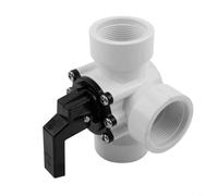 Accarugty Valve de piscine à 3 voies pour valves à 3 ports de 3,8 cm et raccords de tuyau de piscine de 32/38 mm, design en plastique robuste pour contrôle du chauffage de piscine avec pompes à