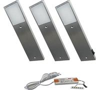 ACCE Corps en aluminium - Éclairage LED sous meuble de cuisine - Blanc chaud ou blanc neutre - Avec convertisseur - Lot de 4 spots avec interrupteur (blanc chaud, Lot de 3)