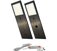 ACCE spots LED ultra fins avec corps en aluminium - Pour meuble ou cuisine - Avec convertisseur (blanc neutre, Lot de 2)