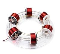Accélérateur cyclotron électromagnétique 4/6 bobines, modèle d'enseignement | Construction acrylique,démontre l'accélération électromagnétique mouvement circulaire,for les salles classe physique(6 coil)