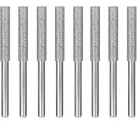 AccEncyc Lot de 8 aiguiseurs diamant pour tronçonneuse Argenté in in / 5,5 | Lime à meule diamantée plaquée titane haute dureté pour affûteuse de tronçonneuse électrique